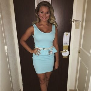 Light Blue Peplum Dress